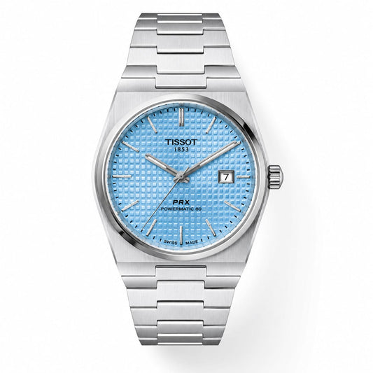 Luxury Ice Blue Textured Dial Stainless Steel Automatic Watch