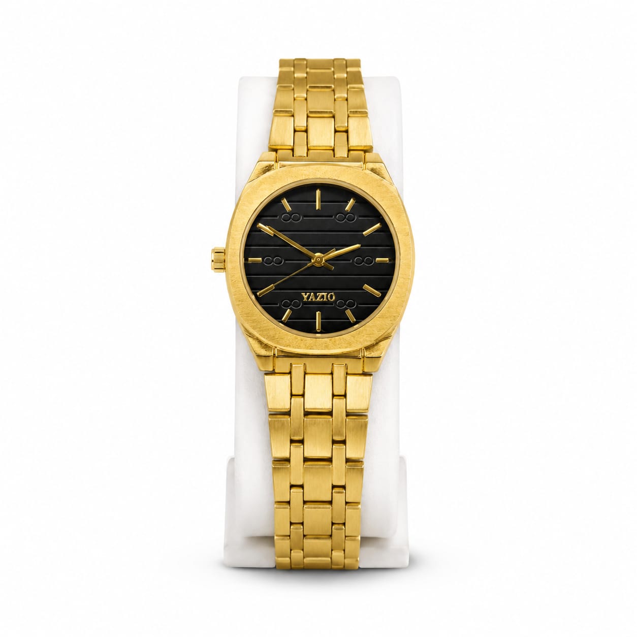 Luxury Gold Stainless Steel Watch for Men & Women – Black Dial Premium Wristwatch