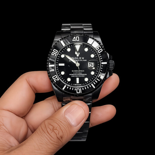 Luxury Black Stainless Steel Men's Watch | Premium Analog Wristwatch