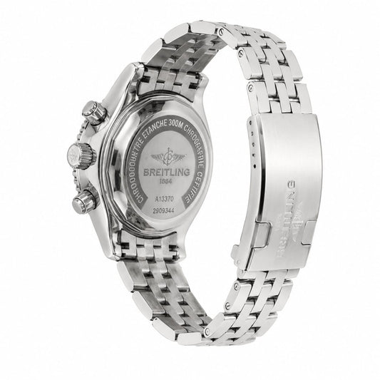 Luxury Stainless Steel Chronograph Watch for Men – Black Dial | Silver Bracelet | Sport Business Style