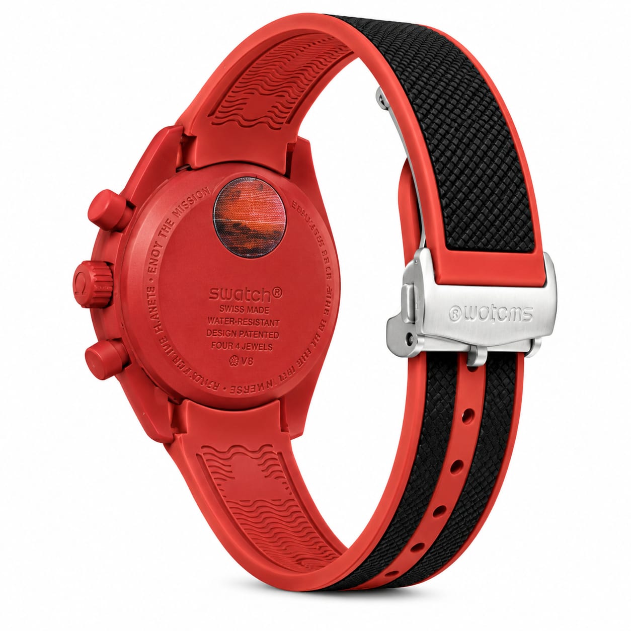 Omega × Swatch Speedmaster MoonSwatch Red Chronograph Watch – Sport Edition