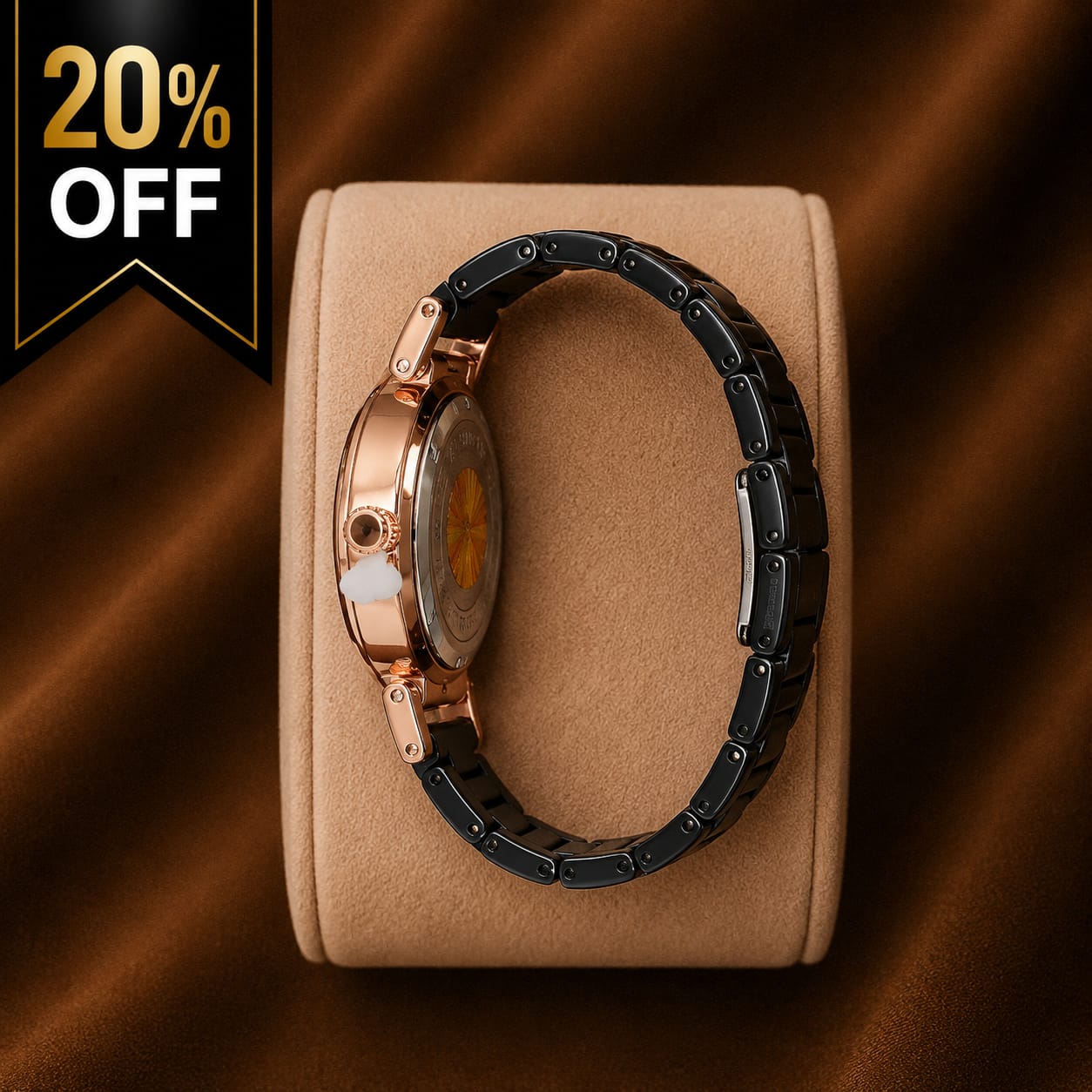 Curren Blanche Floral Women's Watch – Rose Gold & Black Stainless Steel