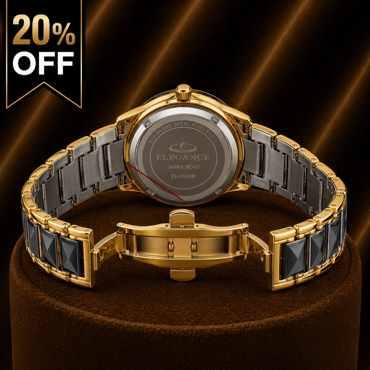 Burak Dial Black & Gold Ceramic Watch – Black Dial