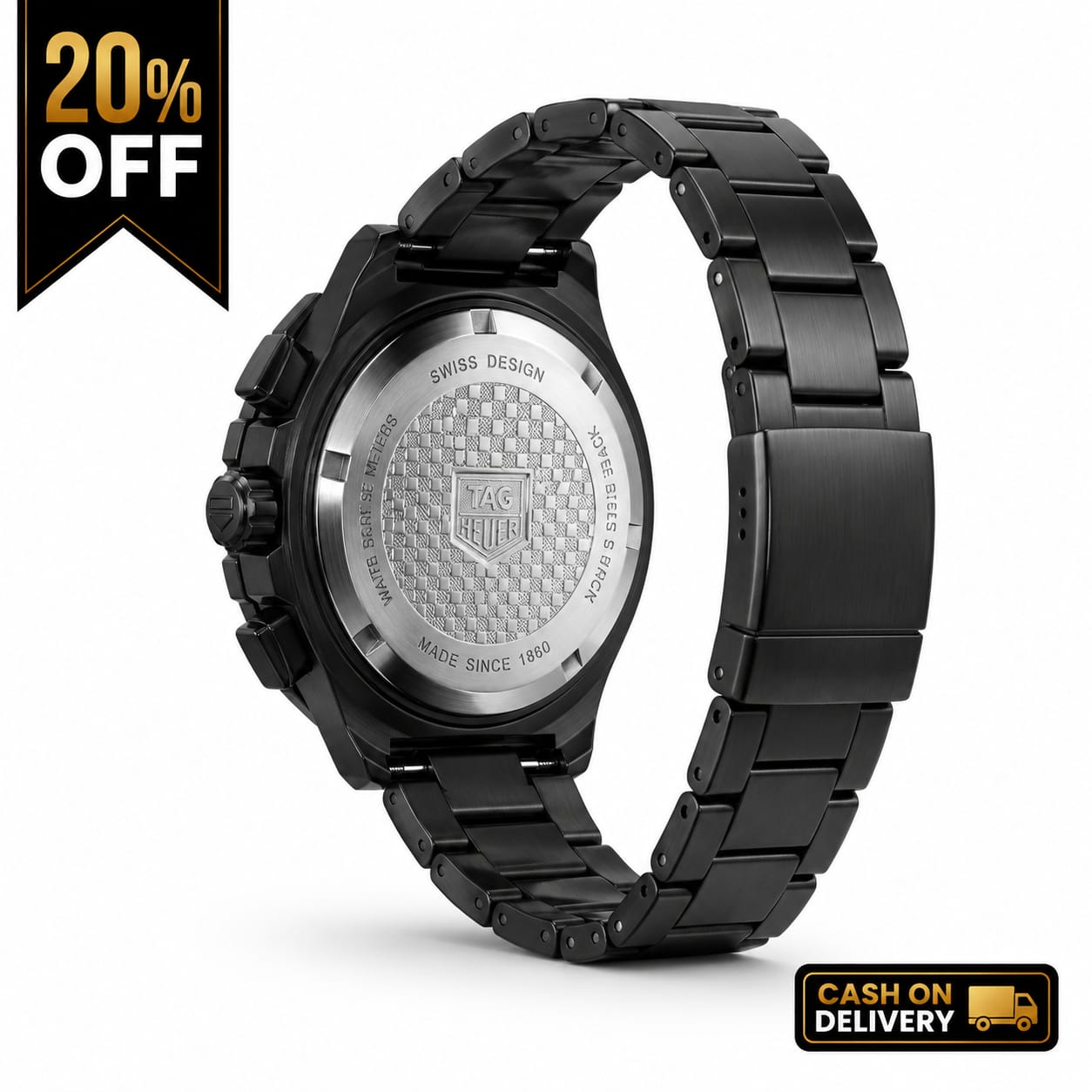 Luxury All-Black Sport Chronograph Watch for Men