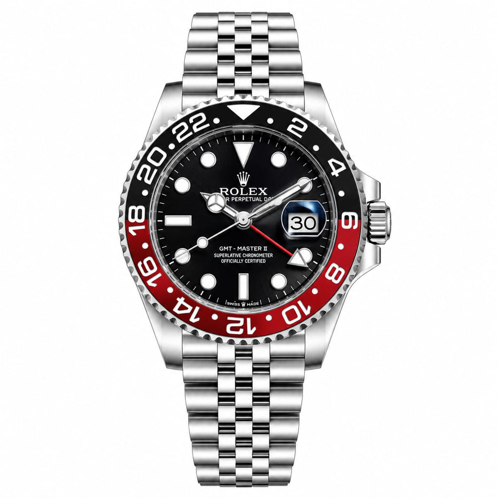 Luxury GMT Style Stainless Steel Automatic Men's Watch – Black Dial & Jubilee Bracelet