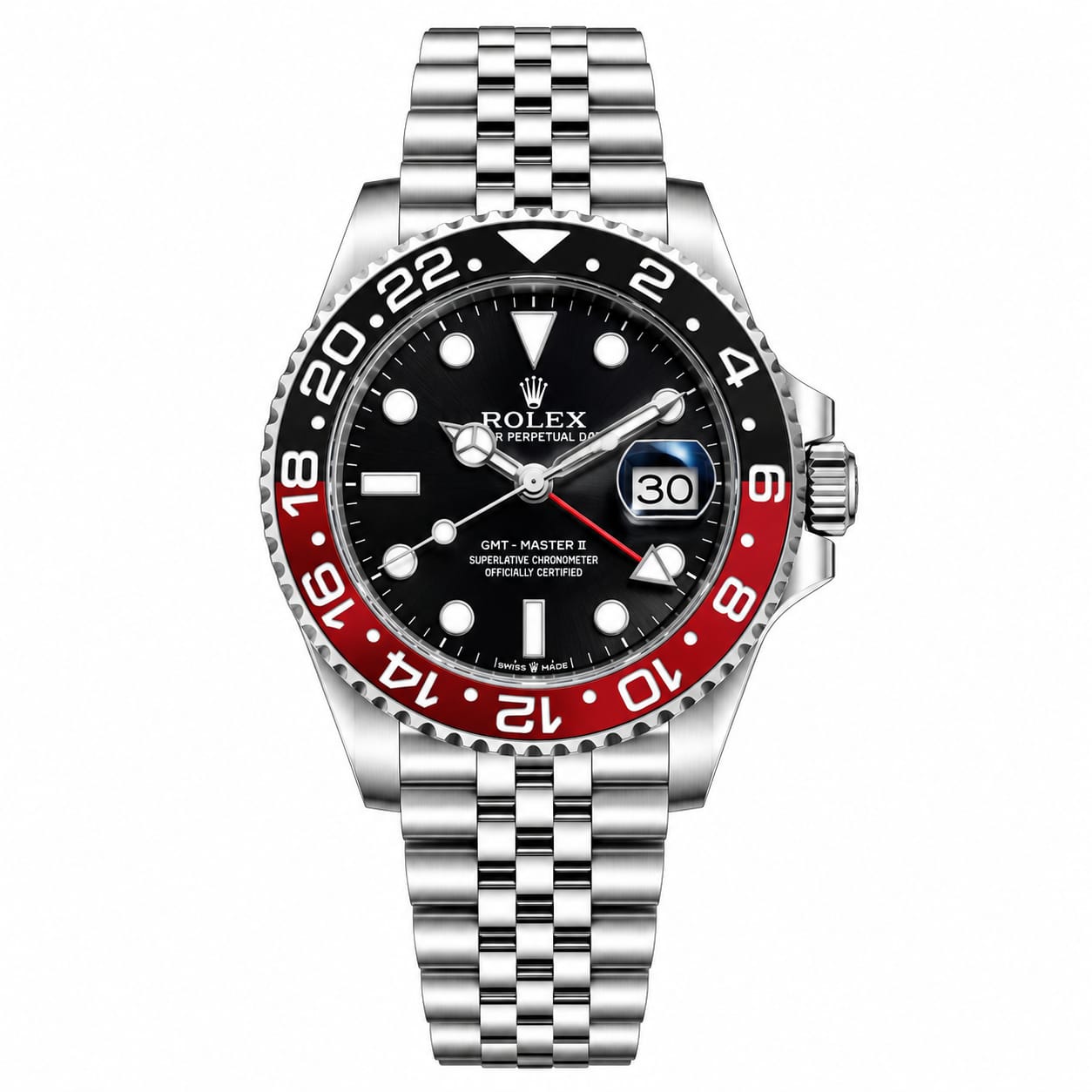 Luxury GMT Style Stainless Steel Automatic Men's Watch – Black Dial & Jubilee Bracelet