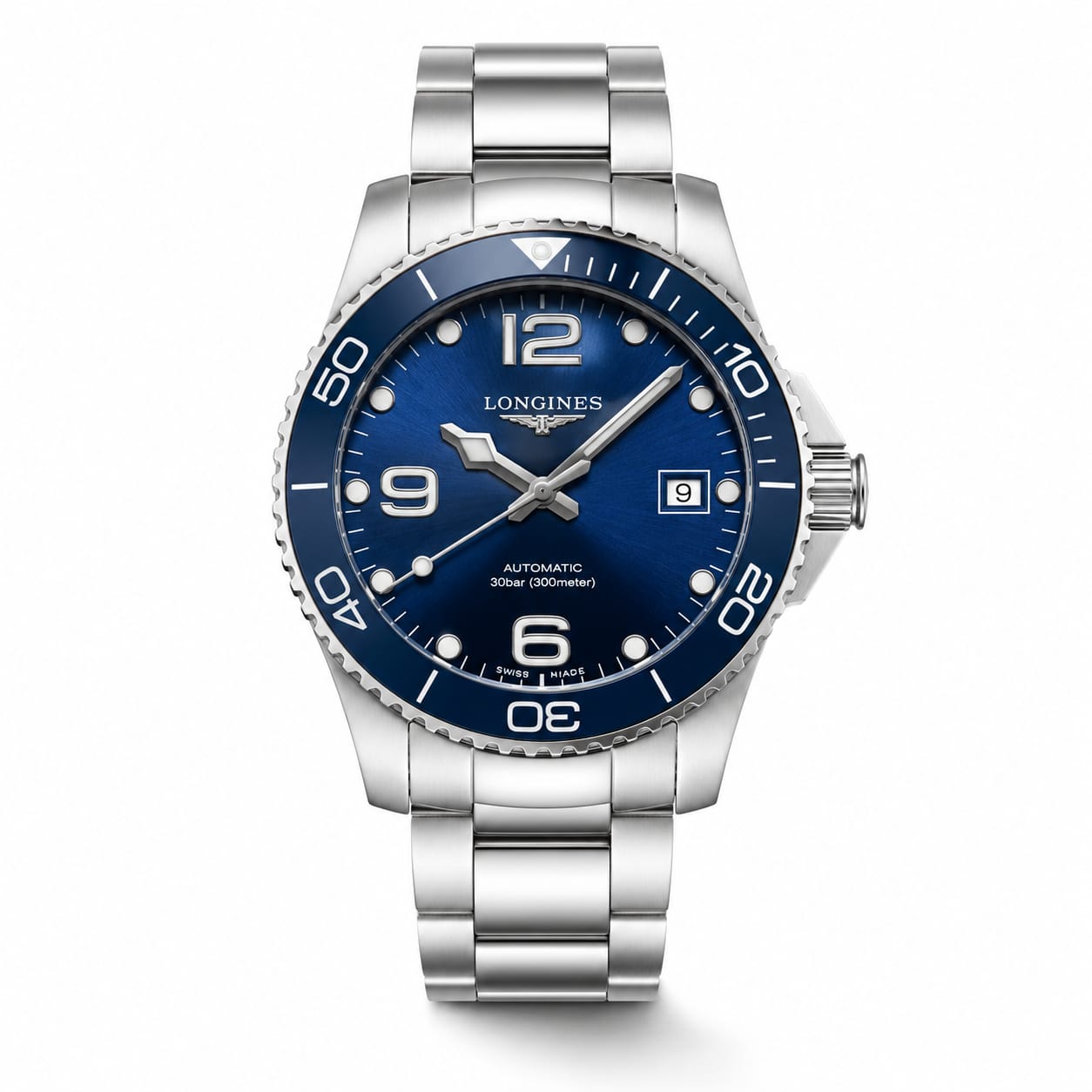 Luxury Blue Automatic Diver Watch for Men – Stainless Steel Bracelet | Date Display | 300M Style