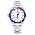 Luxury Automatic Mechanical Men's Watch – White Dial | Stainless Steel Bracelet | Skeleton Case Back