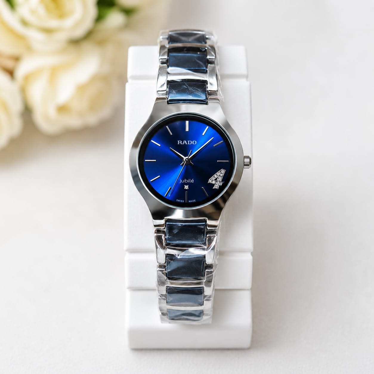 Luxury Blue Dial Women's Stainless Steel Watch | Elegant Quartz Wristwatch
