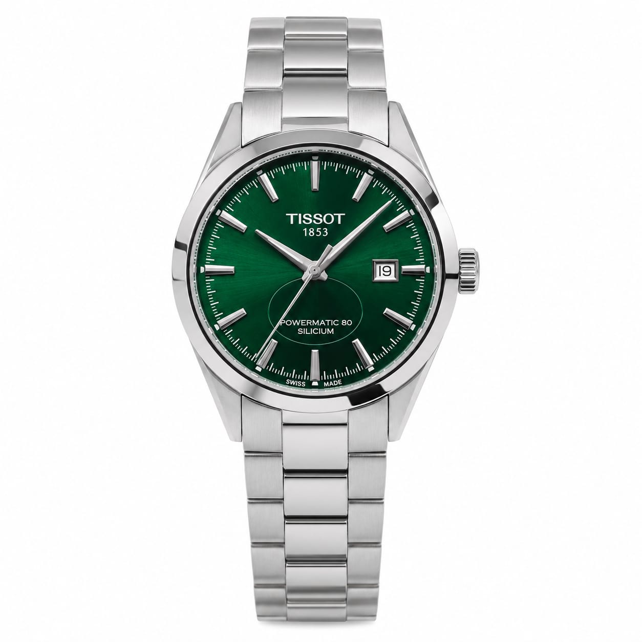 Luxury Men's Green Dial Stainless Steel Watch – Automatic Style Silver Wristwatch