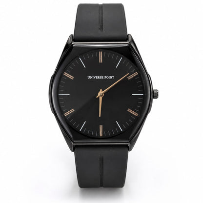 Universe Point Minimalist Black Silicone Strap Watch – Elegant Everyday Timepiece