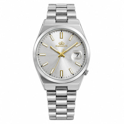 Elegance Silver Stainless Steel Date Watch – Classic Luxury Men's Timepiece