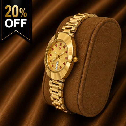 Majex Women's Gold Stainless Steel Watch – Gold Dial