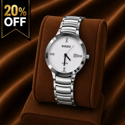 Luxury Silver Stainless Steel Watch – White Dial
