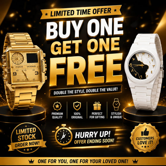 Buy One Get One Free – Gold & White Premium Watch Combo