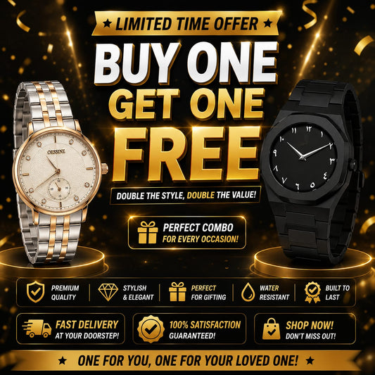 Buy One Get One Free – Two-Tone & Black Premium Watch Combo