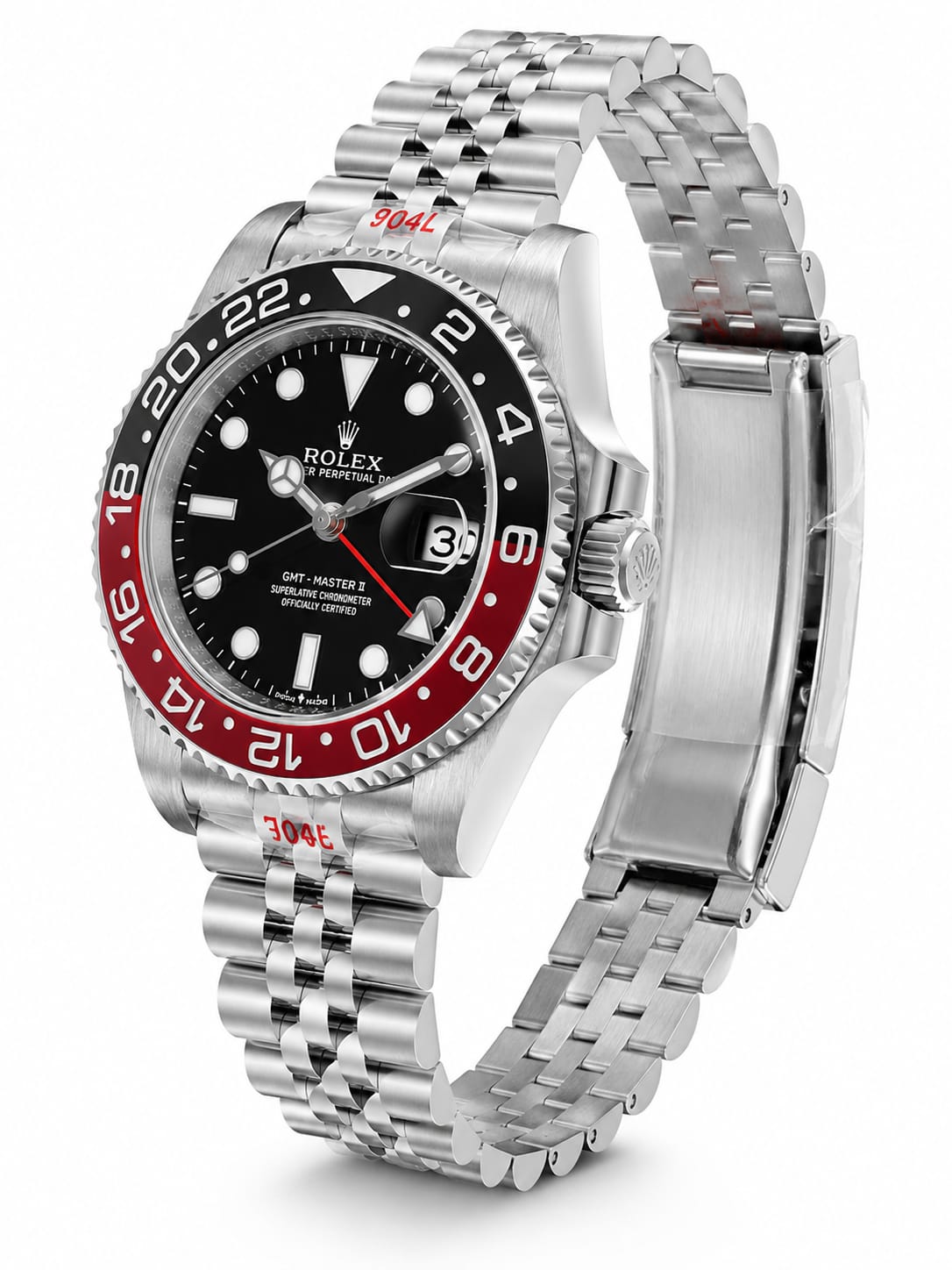 Luxury GMT Style Stainless Steel Automatic Men's Watch – Black Dial & Jubilee Bracelet
