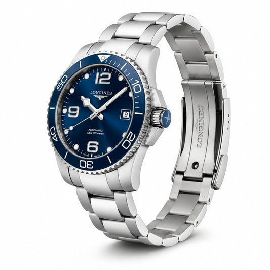 Luxury Blue Automatic Diver Watch for Men – Stainless Steel Bracelet | Date Display | 300M Style