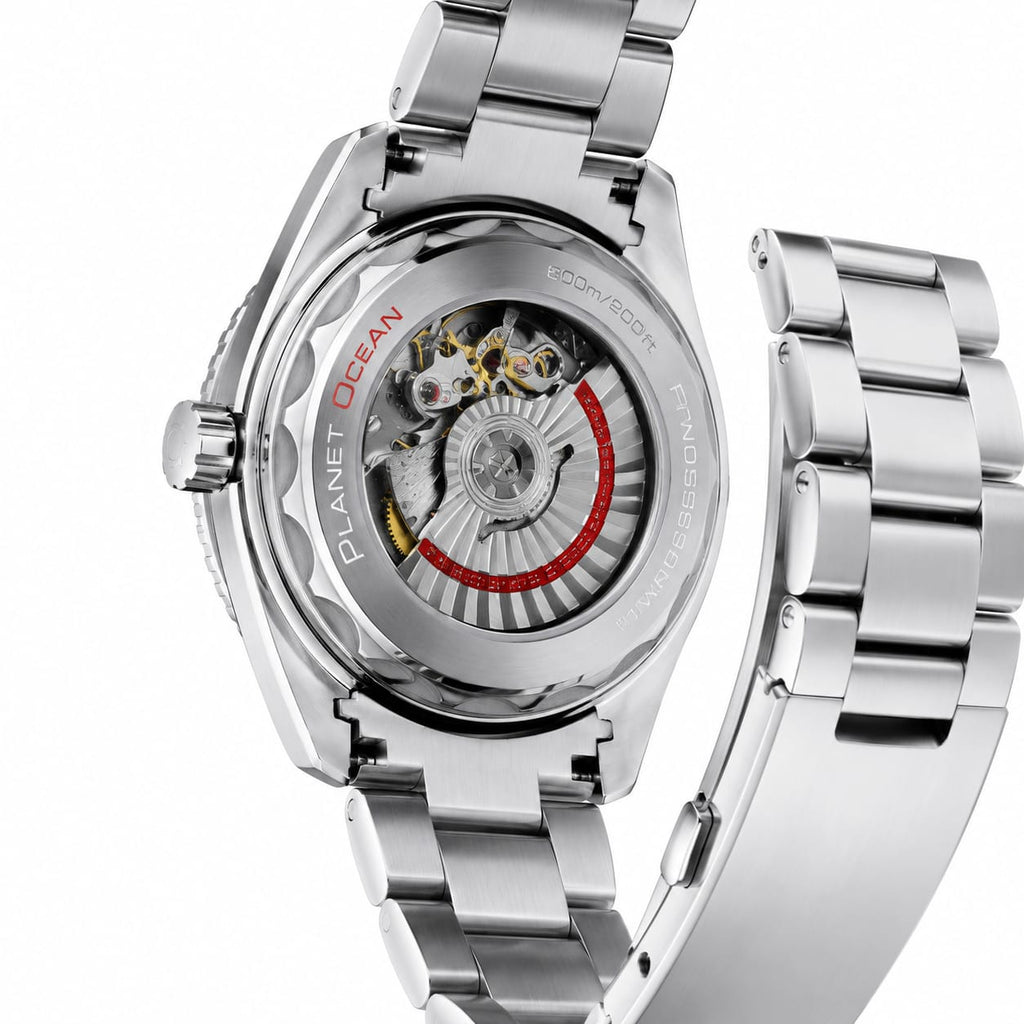 Luxury Automatic Mechanical Men's Watch – White Dial | Stainless Steel Bracelet | Skeleton Case Back