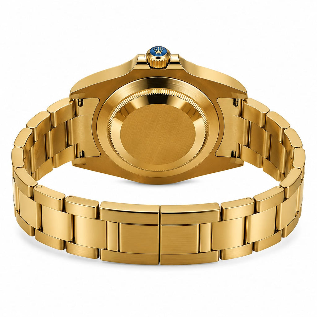 Luxury Gold Dive Style Men's Watch – Black Dial | Stainless Steel Bracelet