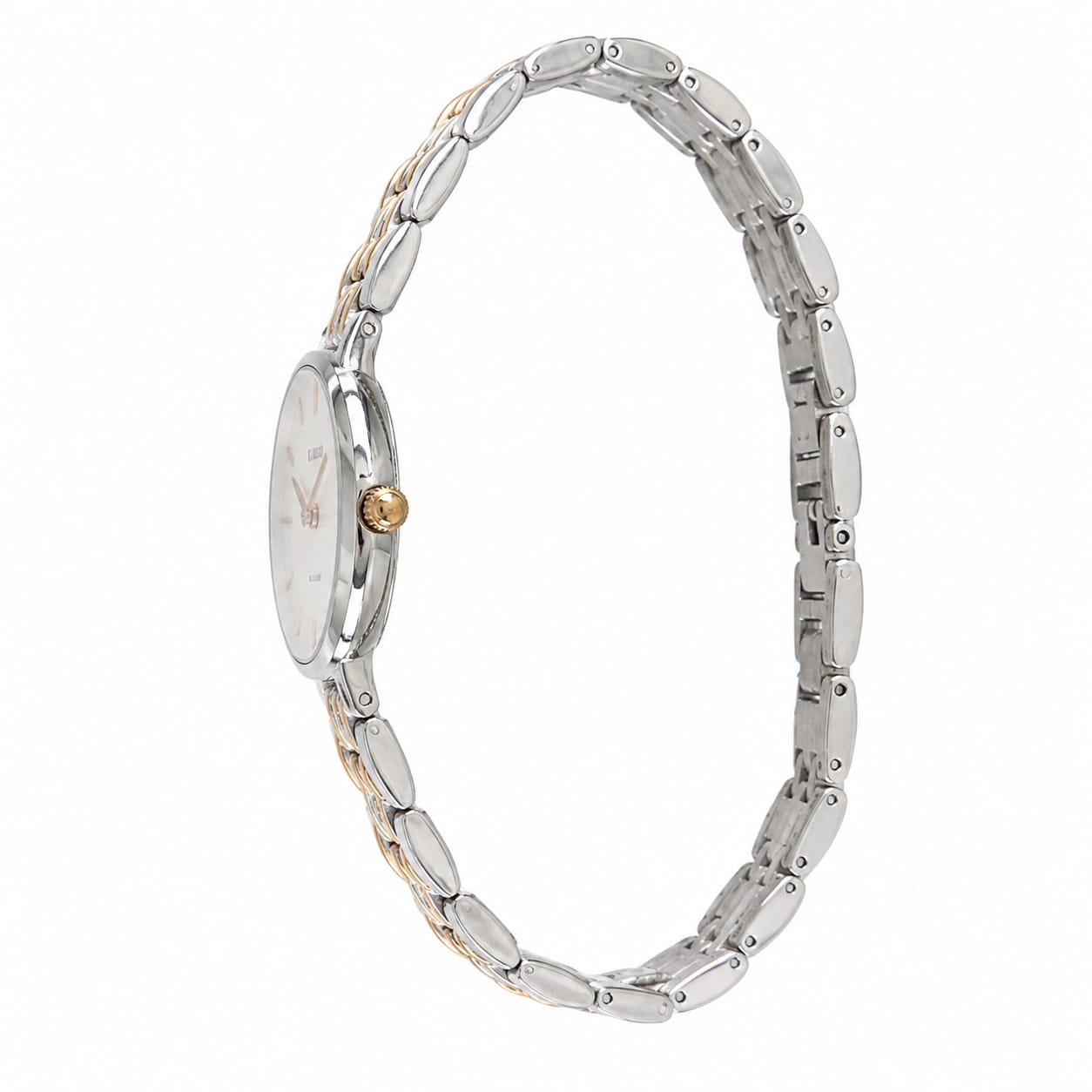 LUOWEINI Women's Two-Tone Quartz Watch – Silver & Gold Stainless Steel Bracelet | White Dial