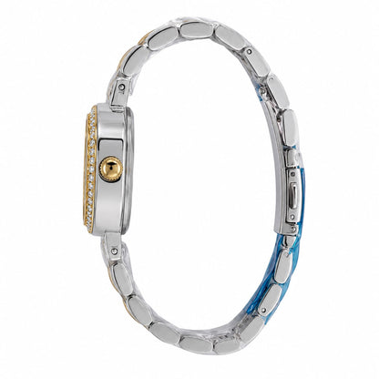 Daniel Porter Women's Square Crystal Bezel Two-Tone Quartz Watch