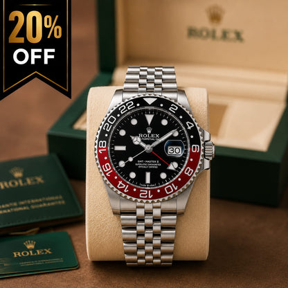 Luxury GMT Style Stainless Steel Automatic Men's Watch – Black Dial & Jubilee Bracelet
