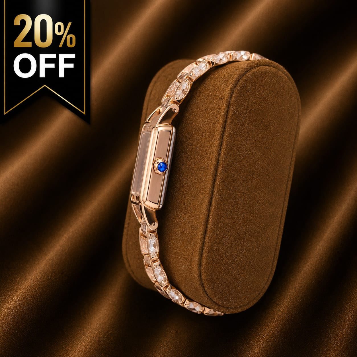 Seven Princess Women's Rose Gold Watch – Purple Rectangular Dial