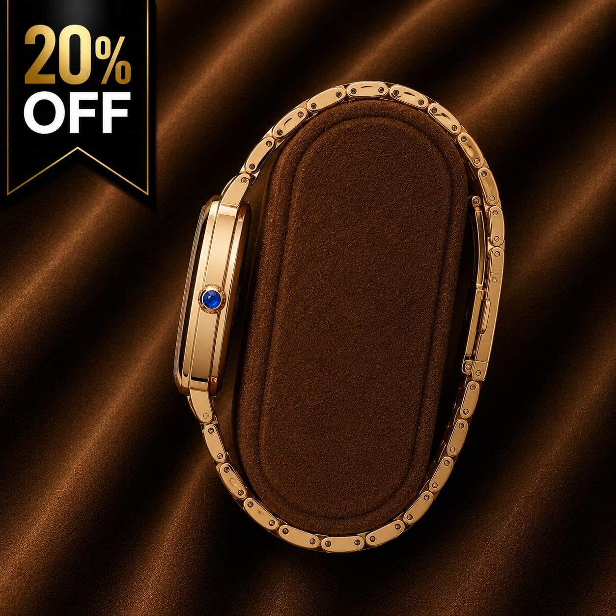 Seven Princess Women's Gold Stainless Steel Watch – Champagne Oval Dial