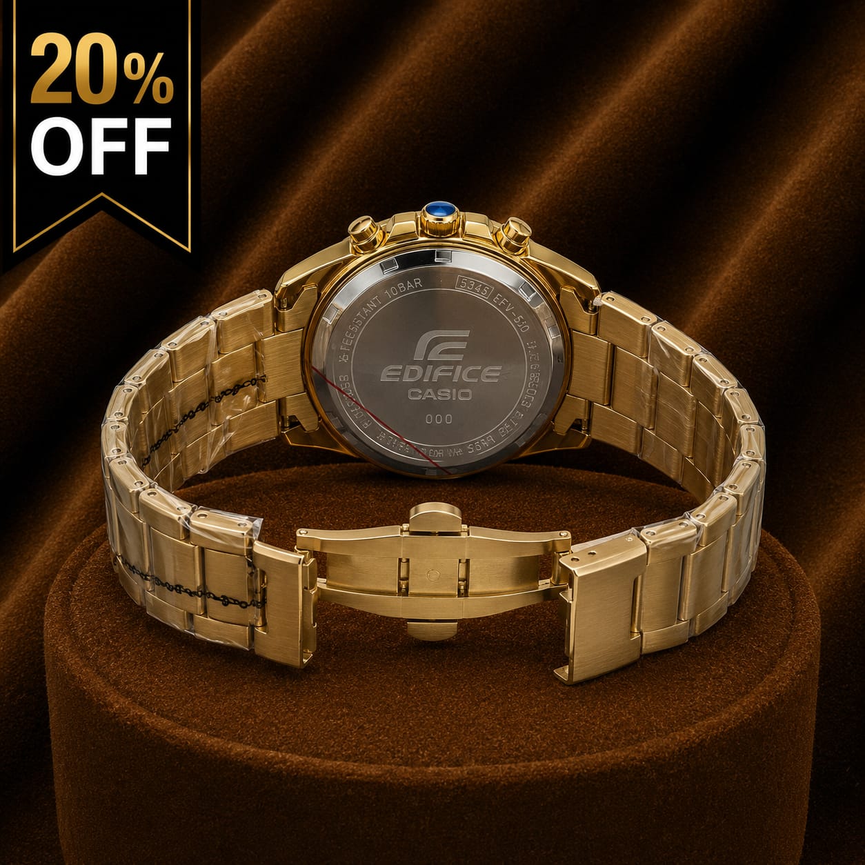 Edifice Gold Stainless Steel Chronograph Watch – Gold Dial