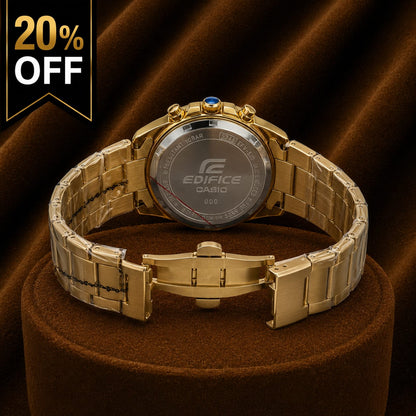 Edifice Gold Stainless Steel Chronograph Watch – Gold Dial