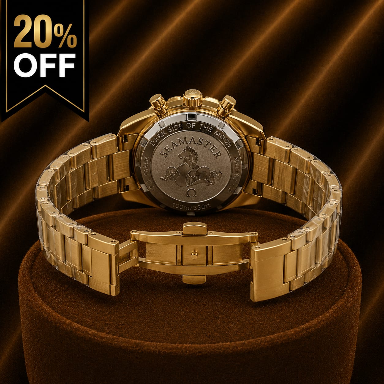 Omega Speedmaster Gold Stainless Steel Chronograph Watch – Black Dial