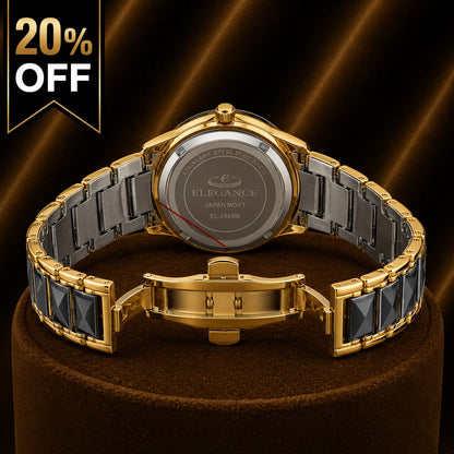 Burak Dial Black & Gold Ceramic Watch – Black Dial