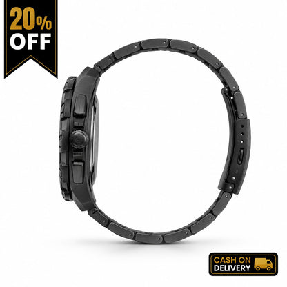 Luxury All-Black Sport Chronograph Watch for Men
