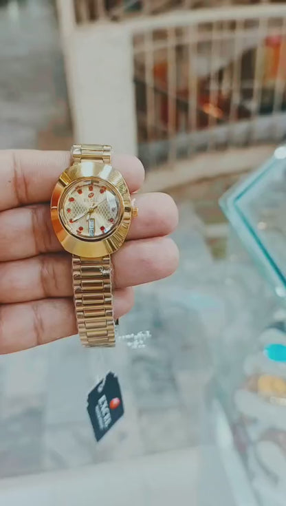 Majex Women's Gold Stainless Steel Watch – Gold Dial
